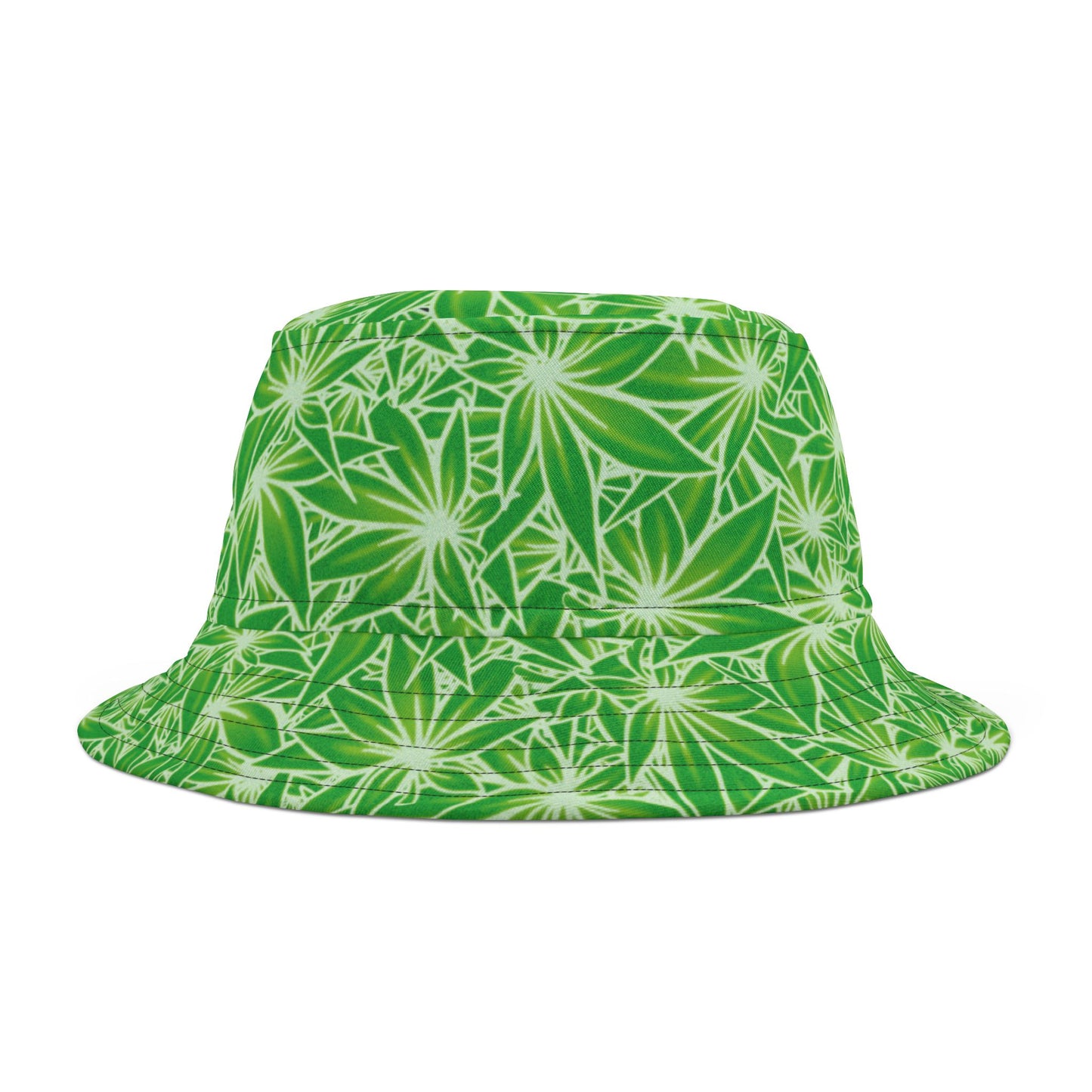 Piffy Green w/ White Outline Bucket Hat