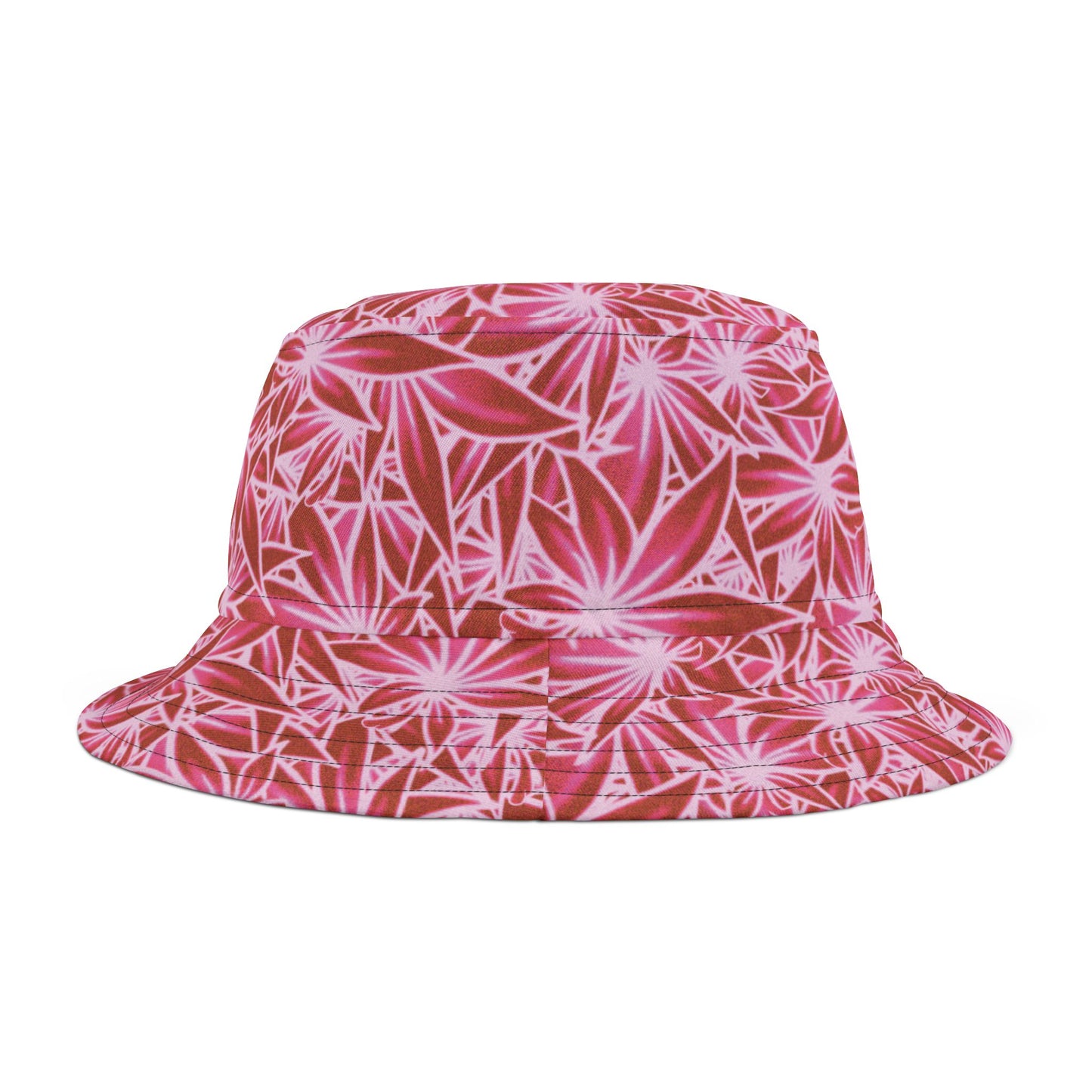 Piffy Pink w/ White Outline Bucket Hat
