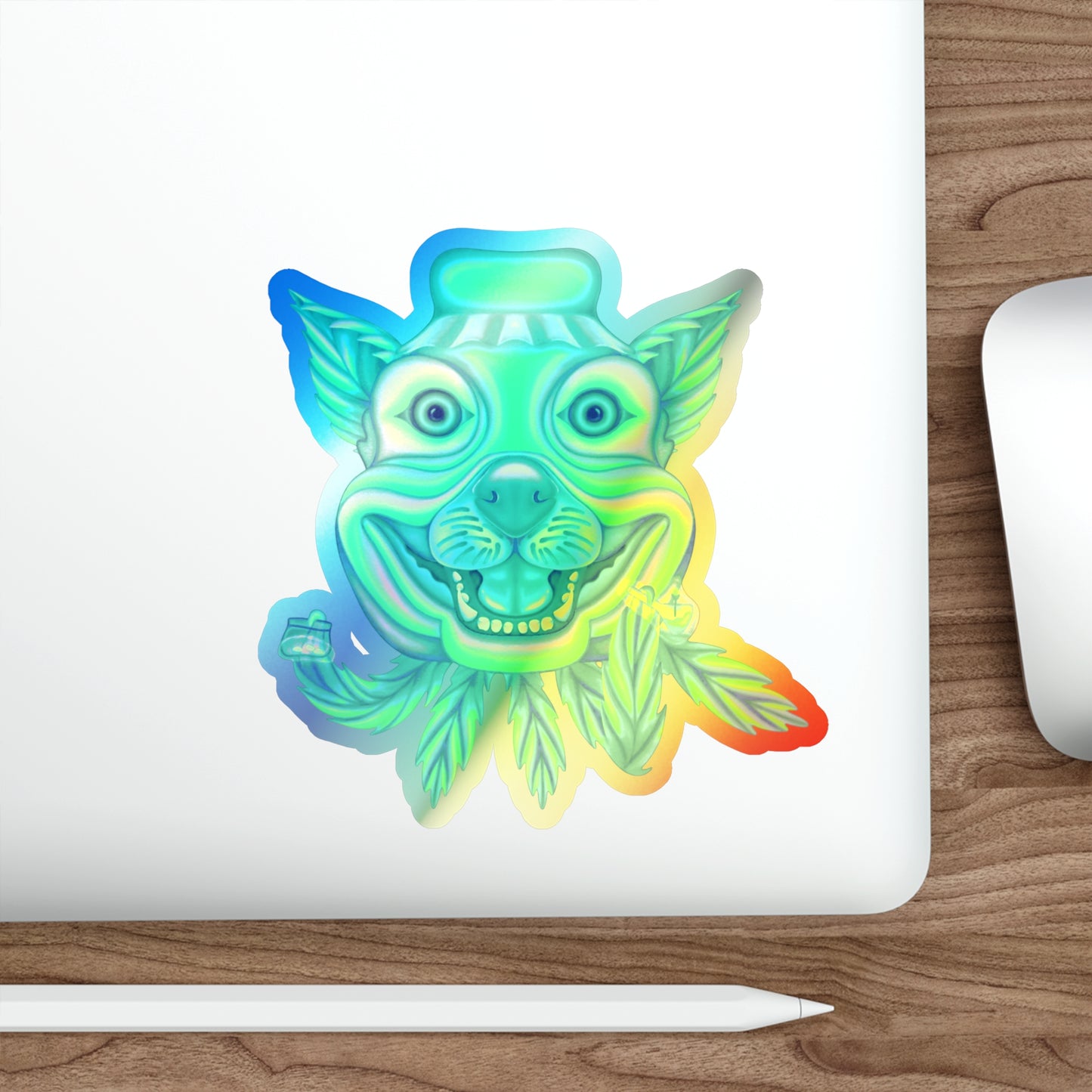 Green Chem Dawg Sticker holographic