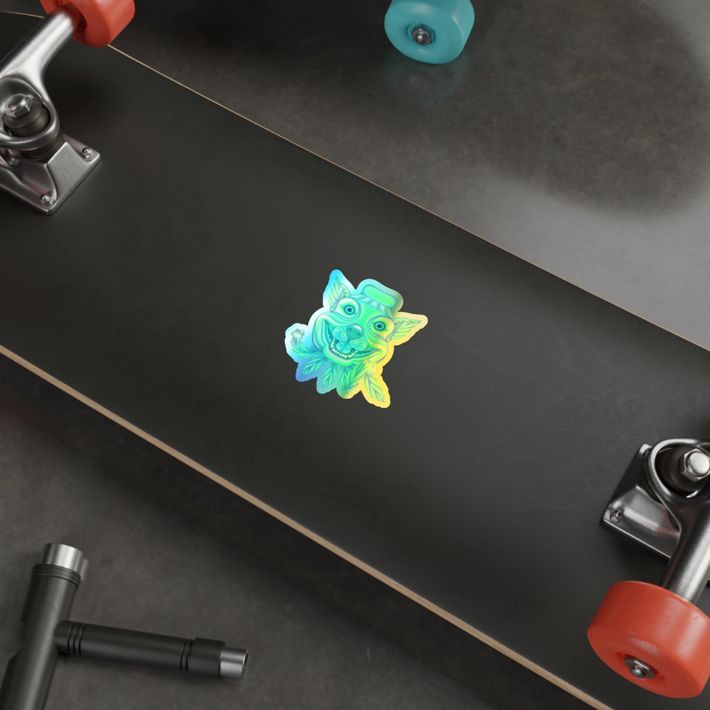 Green Chem Dawg Sticker holographic