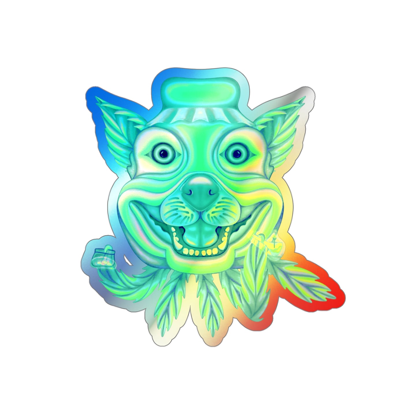 Green Chem Dawg Sticker holographic