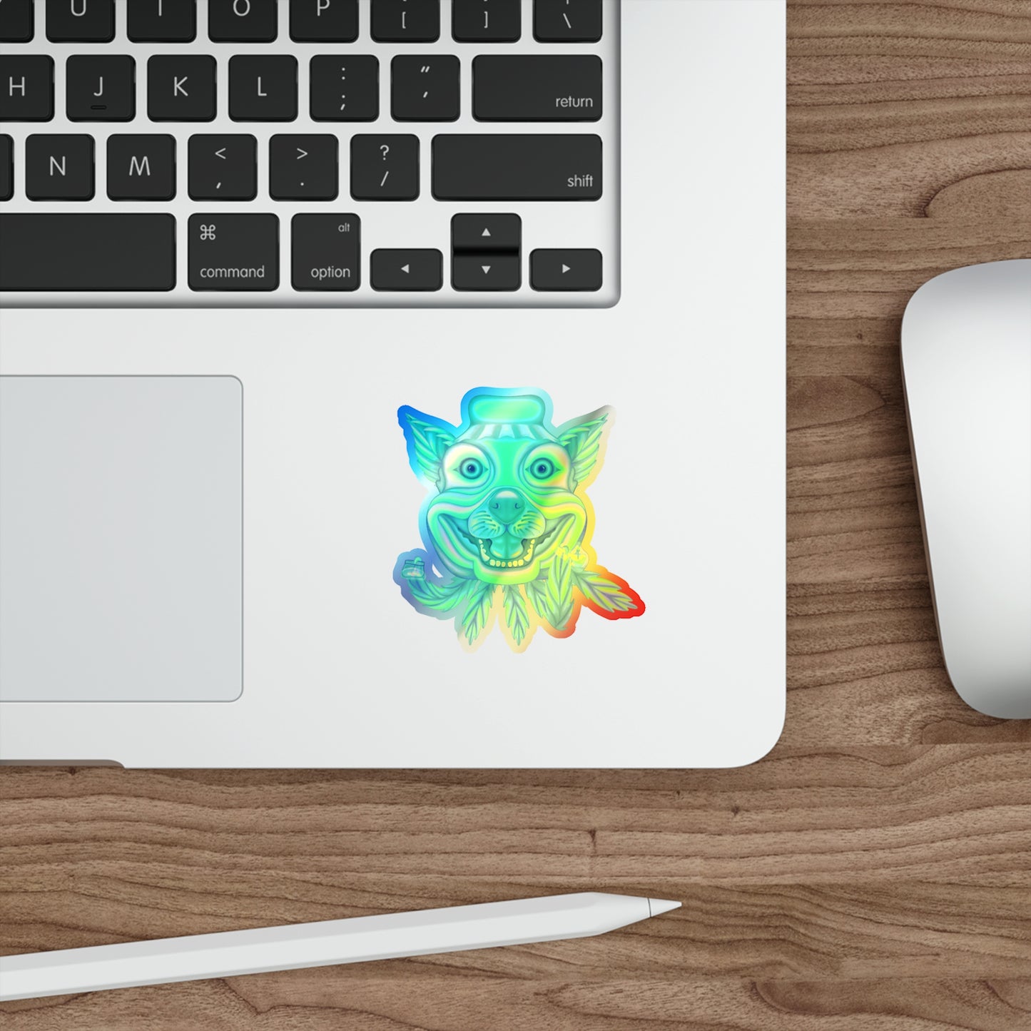 Green Chem Dawg Sticker holographic