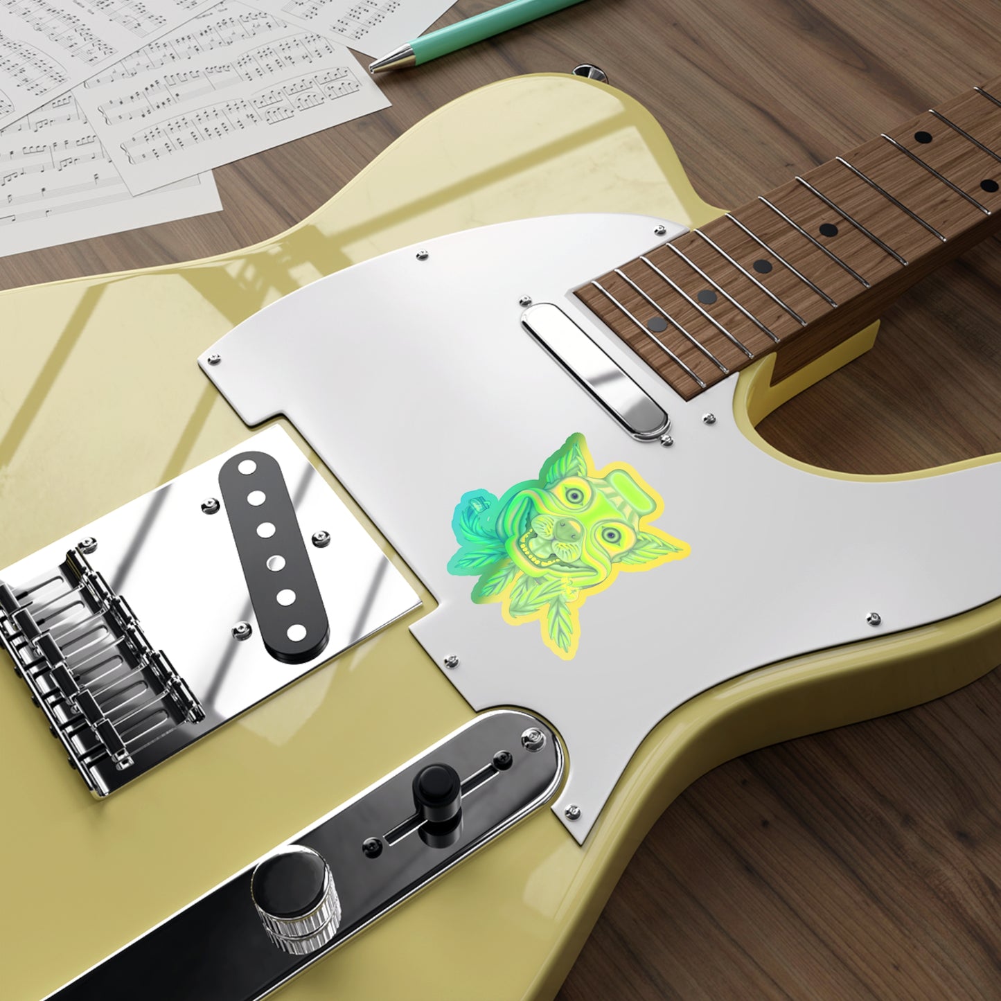 Green Chem Dawg Sticker holographic