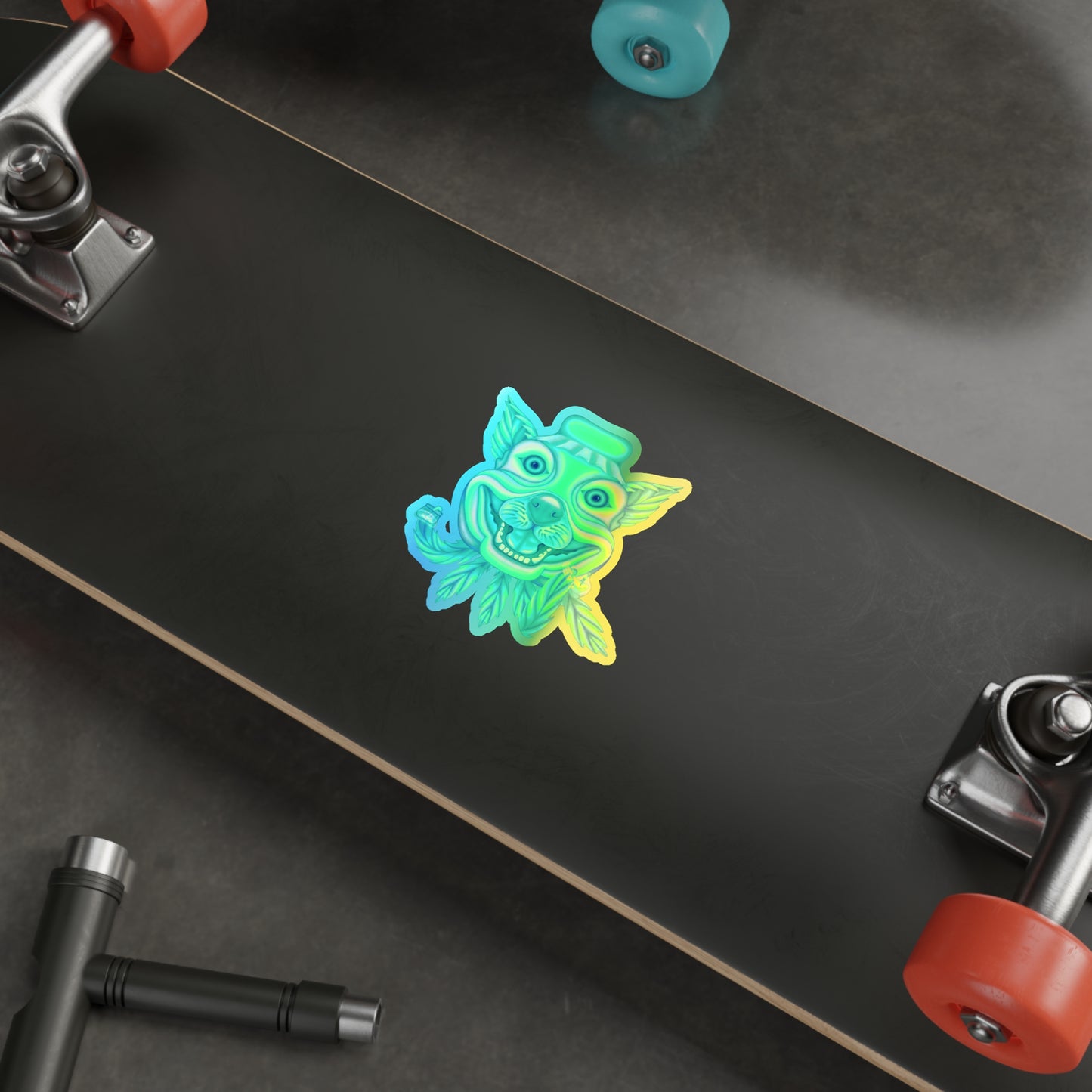 Green Chem Dawg Sticker holographic