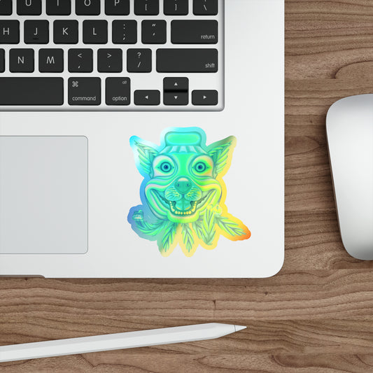 Green Chem Dawg Sticker holographic