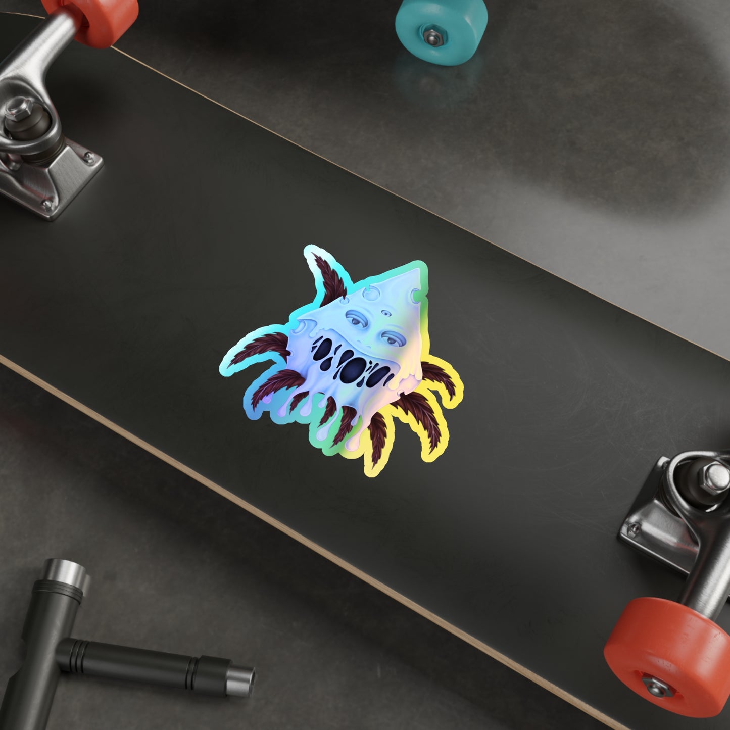 Purple Cheese Sticker Holographic