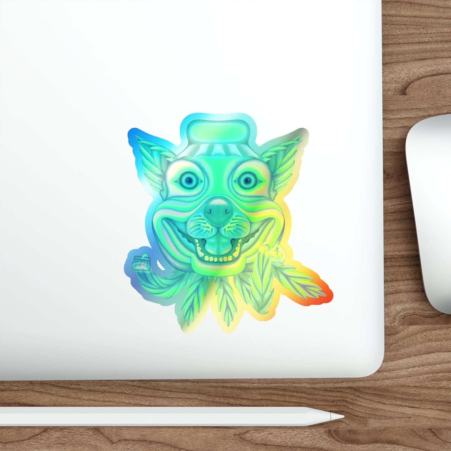 Green Chem Dawg Sticker holographic