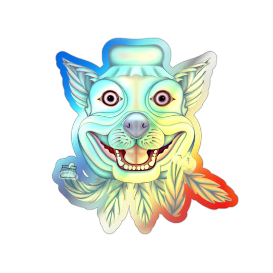 Blue Holographic Chem Dog Sticker